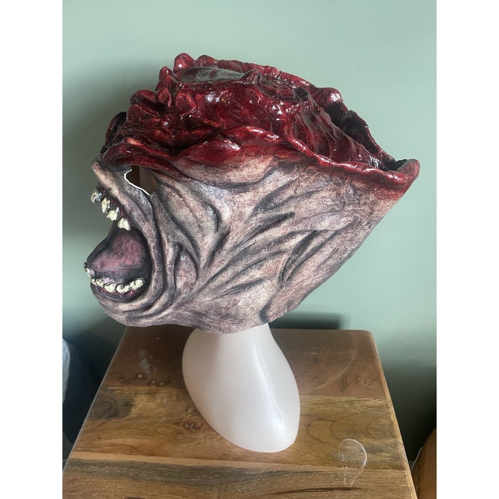 Hand Painted Latex Zombie Mask Exposed Brain Made in Mexico Halloween Horror